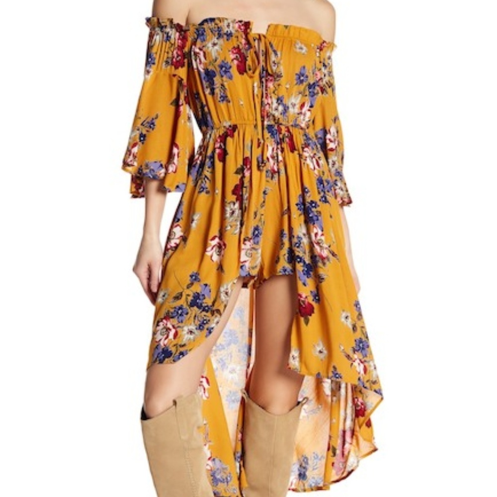 Off the Shoulder Skirted Romper